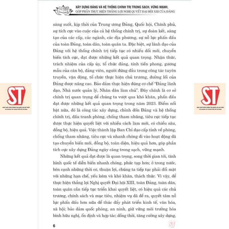 Sách - Xây Dựng Đảng Và Hệ Thống Chính Trị Trong Sạch, Vững Mạnh Góp Phần Thực Hiện Thắng Lợi Nghị Quyết Đại Hội XIII