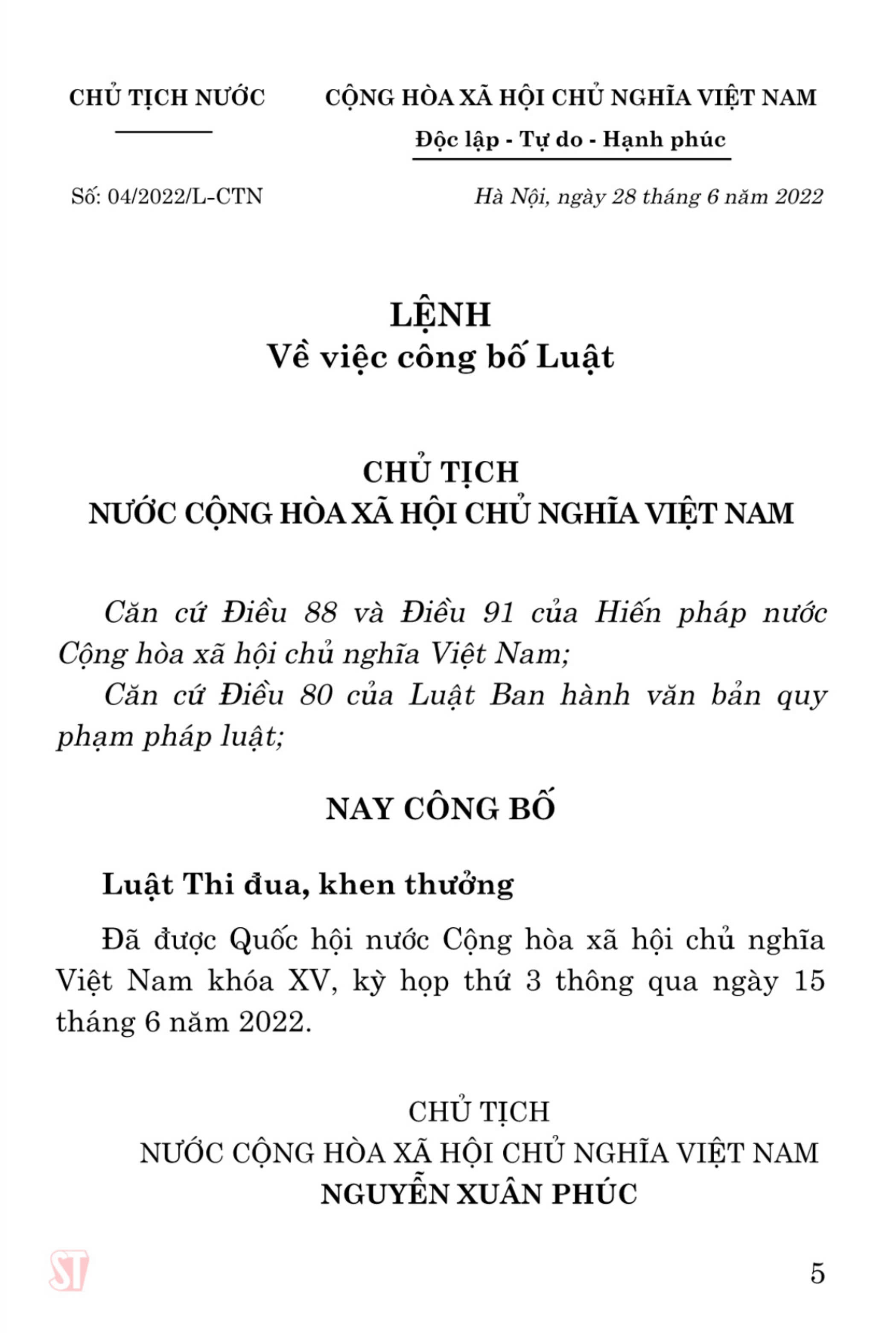 Luật thi đua,khen thưởng