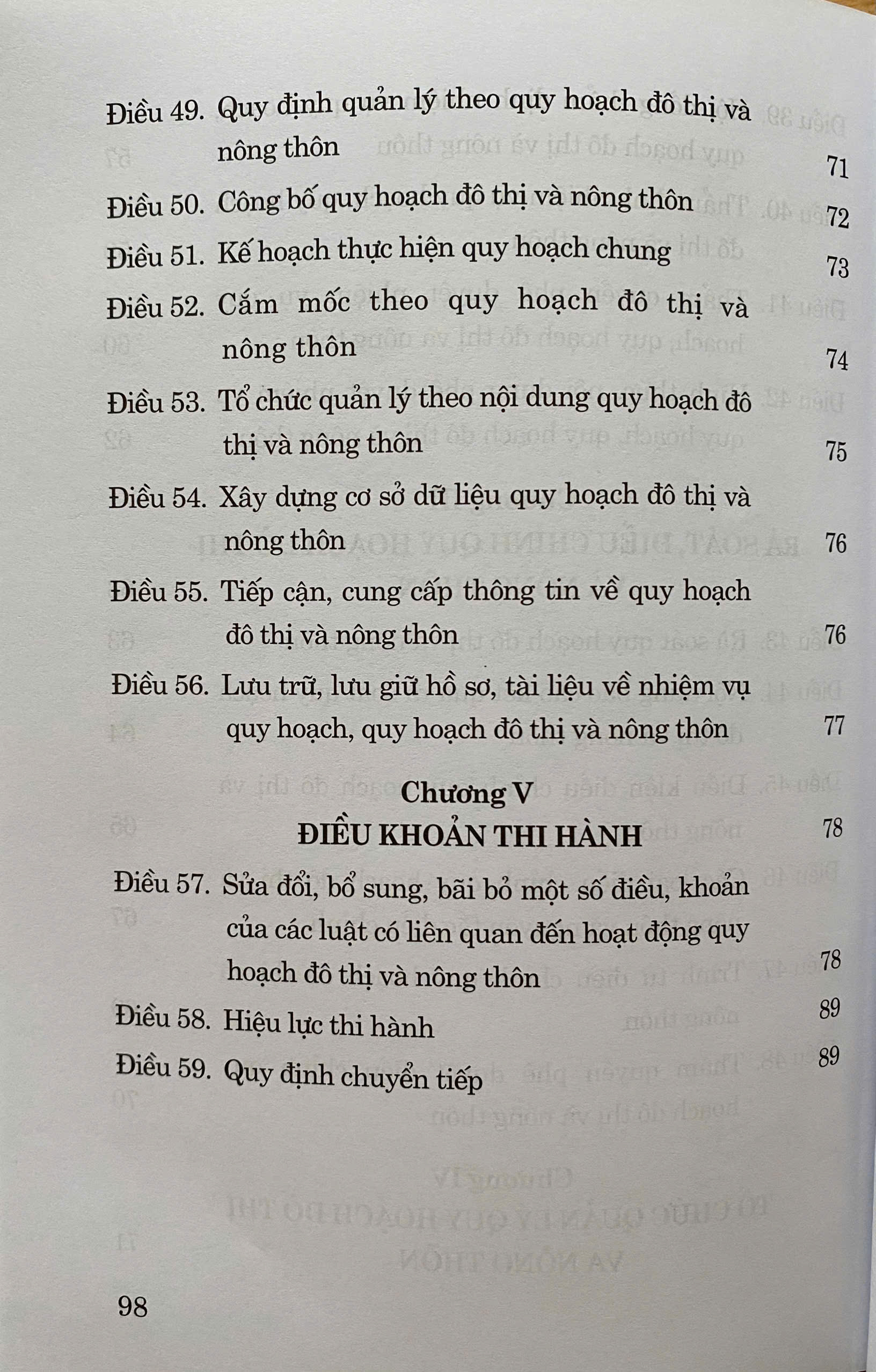 Luật Quy Hoạch Đô Thị và Nông Thôn Năm 2024