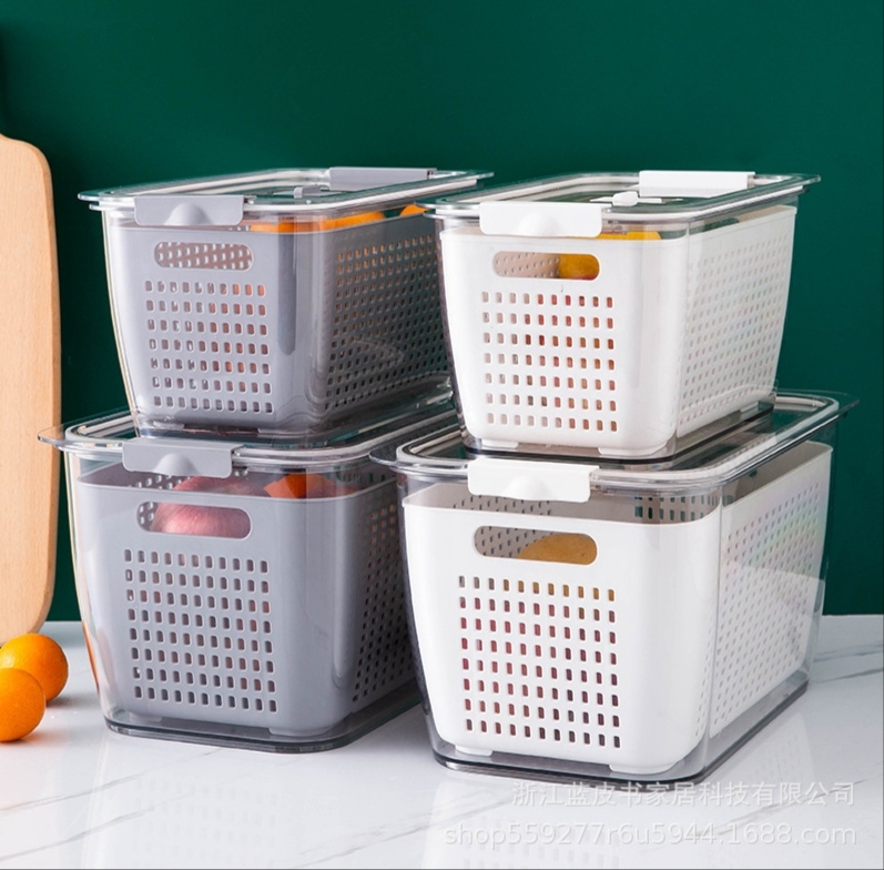 BỘ HỘP KÈM RỔ ĐỂ TỦ LẠNH BẢO QUẢN THỰC PHẨM 2 IN 1 GIẢI PHÁP BẢO QUẢN THÔNG MINH TIỆN LỢI CAO CẤP