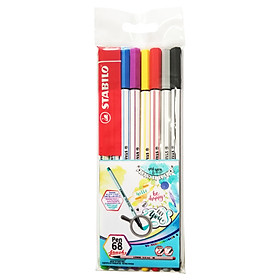 Combo bút lông màu STABILO Pen 68 brush PN68BR - Bộ 8 màu (PN68BR-C8)