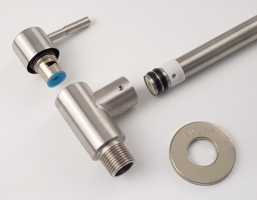 Vòi rửa chén lạnh âm tường Inox SUS 304 Eurolife EL-RC08 (Trắng vàng)