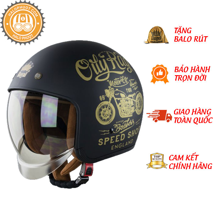 Nón bảo hiểm 3/4 (Openface) Royal M139 Tem V5