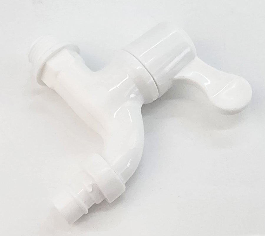 Bộ 3 vòi hồ tay gạt nhựa PP trắng, thân ngắn, ren 21-27mm Eurolife EL-VHT2127 (Trắng) (3 cái)