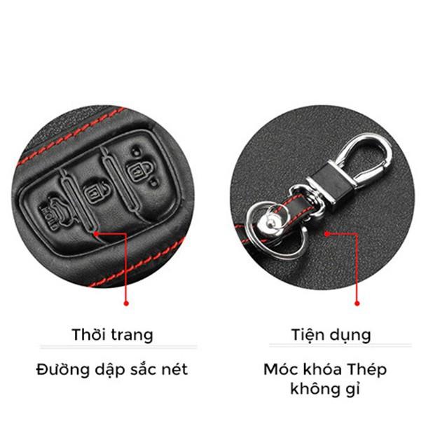 (tặng móc thất lạc) bao da chìa khóa xe Nissan Xtrail, Navara - kèm móc khóa - Hàng cao cấp
