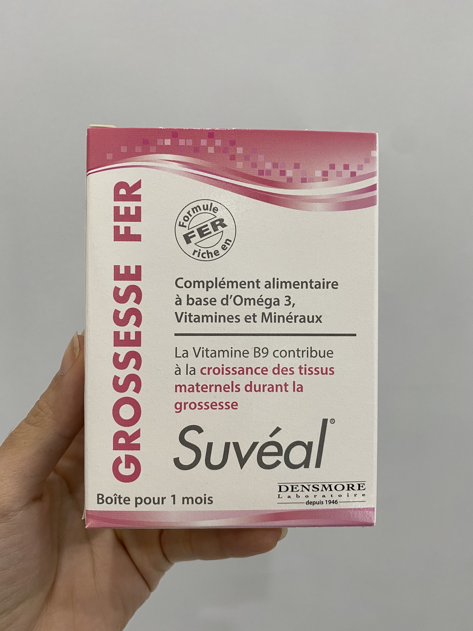 Suvéal Grossesse - Fer: Vitamin Tổng Hợp Cho Bà Bầu Cao Cấp Từ Pháp, Bổ Sung Đầy Đủ Vitamin Khoáng Chất, Ngăn Ngừa Dị Tật Thai Nhi, Tiền Sản Giật Và Tiểu Đường Thai Kỳ, Không Gây Táo Bón