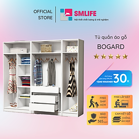 Tủ để quần áo gia đình thiết kế hiện đại SMLIFE Bogard