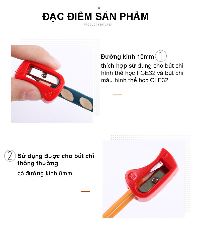 Bút chì gỗ hình thể học STABILO EASYgraph, EASYwrite - Chuốt chì EASYgraph thuận tay phải (PSE4532R)