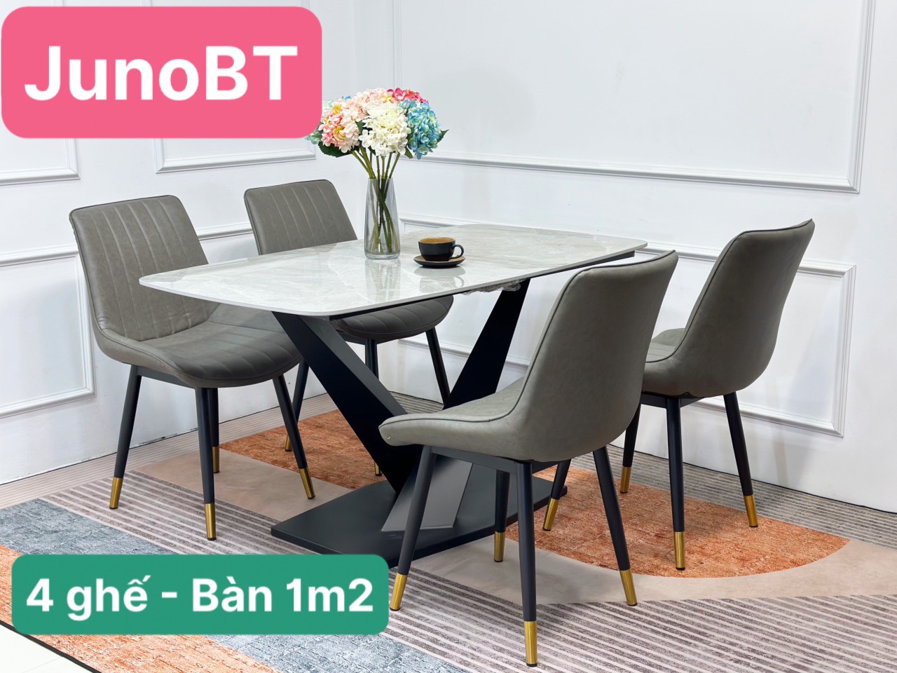 (Khuyến Mãi ) Bộ Bàn Ăn Mặt Đá Cao Cấp 2023 Hàng Sẵn Kho Đủ Màu Lựa Chọn