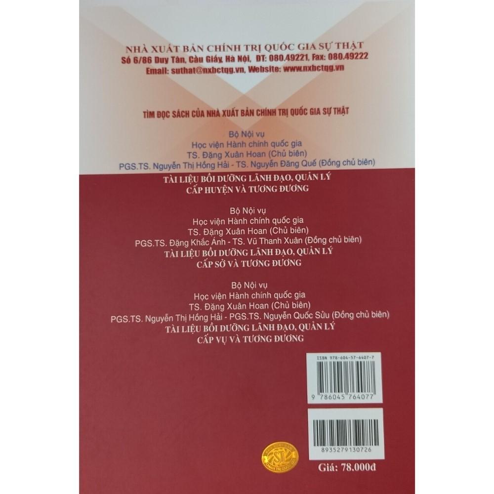 Sách - Giáo Trình Lãnh Đạo Và Quản Lý Cấp Cơ Sở - NXB Chính Trị Quốc Gia