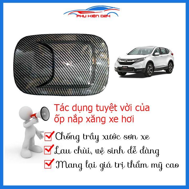 Ốp nắp bình xăng CRV 2018-2019-2020 vân cacbon chống trầy trang trí ô tô