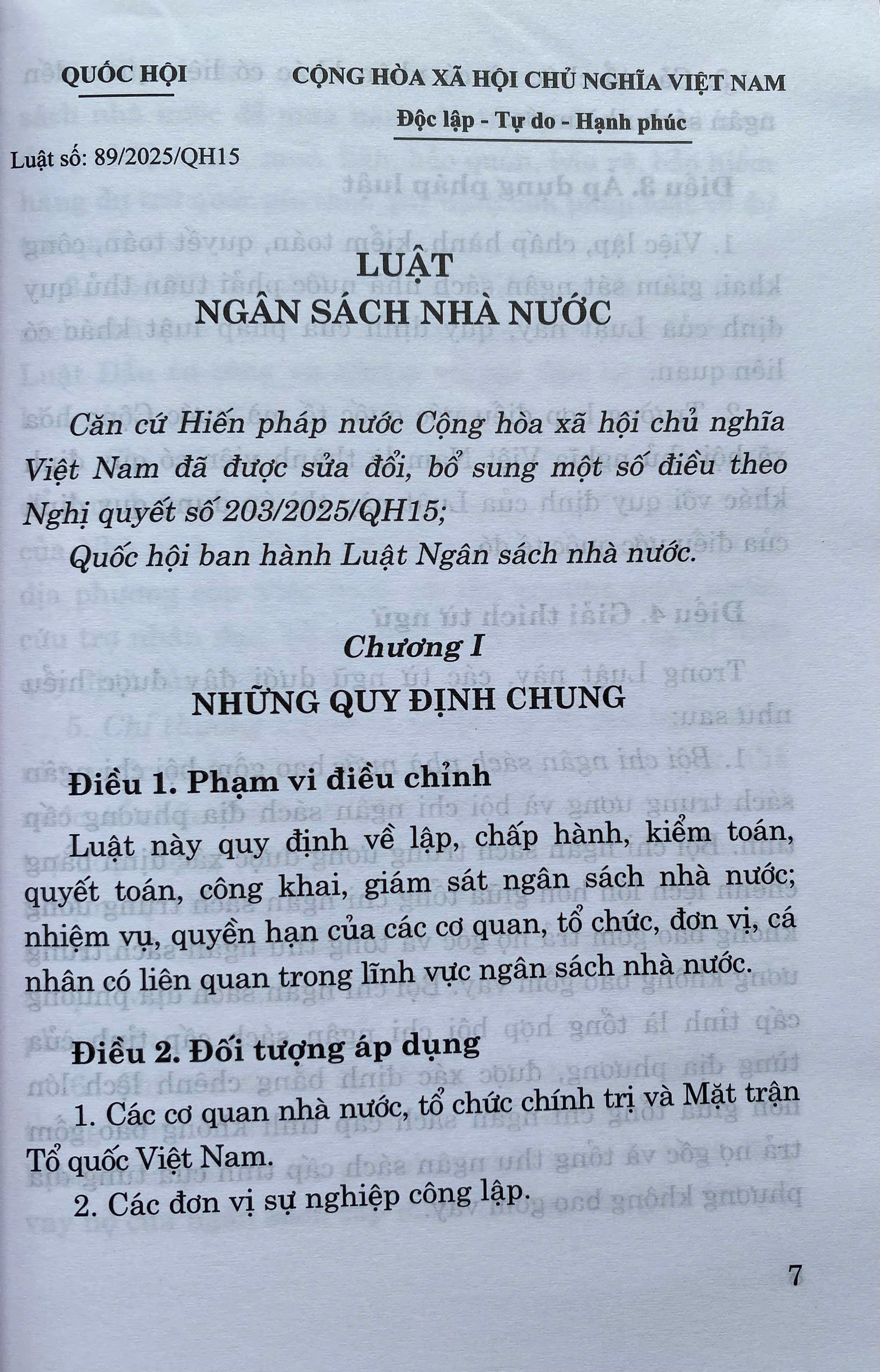 Luật Ngân Sách Nhà Nước Năm 2025