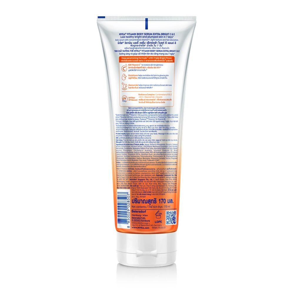 Tinh Chất Dưỡng Thể Nivea Vitamin Body Serum Extra Bright C & E 170ml