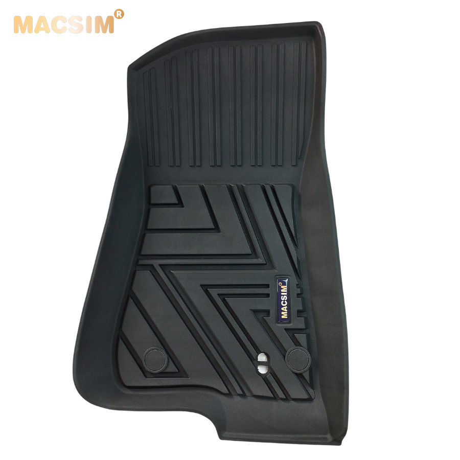 Thảm lót sàn xe ô tô Jeep Wrangler Rubicon New 2019-đến nay Nhãn hiệu Macsim chất liệu nhựa TPE đúc khuôn cao cấp - màu đen