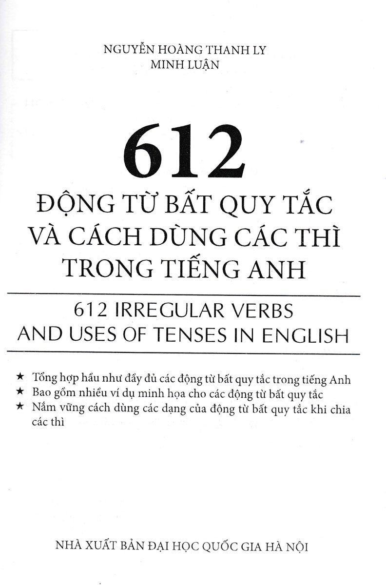 612 Động Từ Bất Quy Tắc Và Cách Dùng Các Thì Trong Tiếng Anh - HA