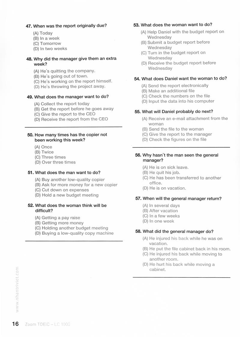 Zoom TOEIC LC 1000 (Kèm CD)