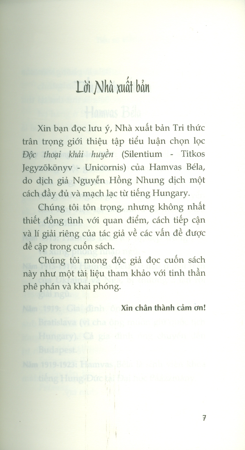 Độc Thoại Khải Huyền (Bản bìa mềm) - Hamvas Béla