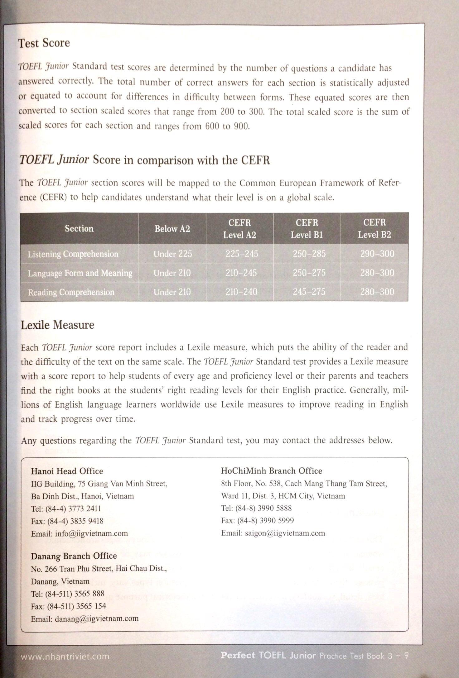 Perfect Toefl Junior Book 3(Kèm CD)