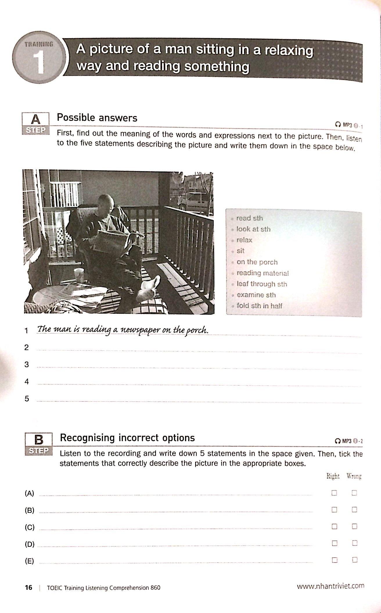TOEIC Training Listening Comprehension 860
