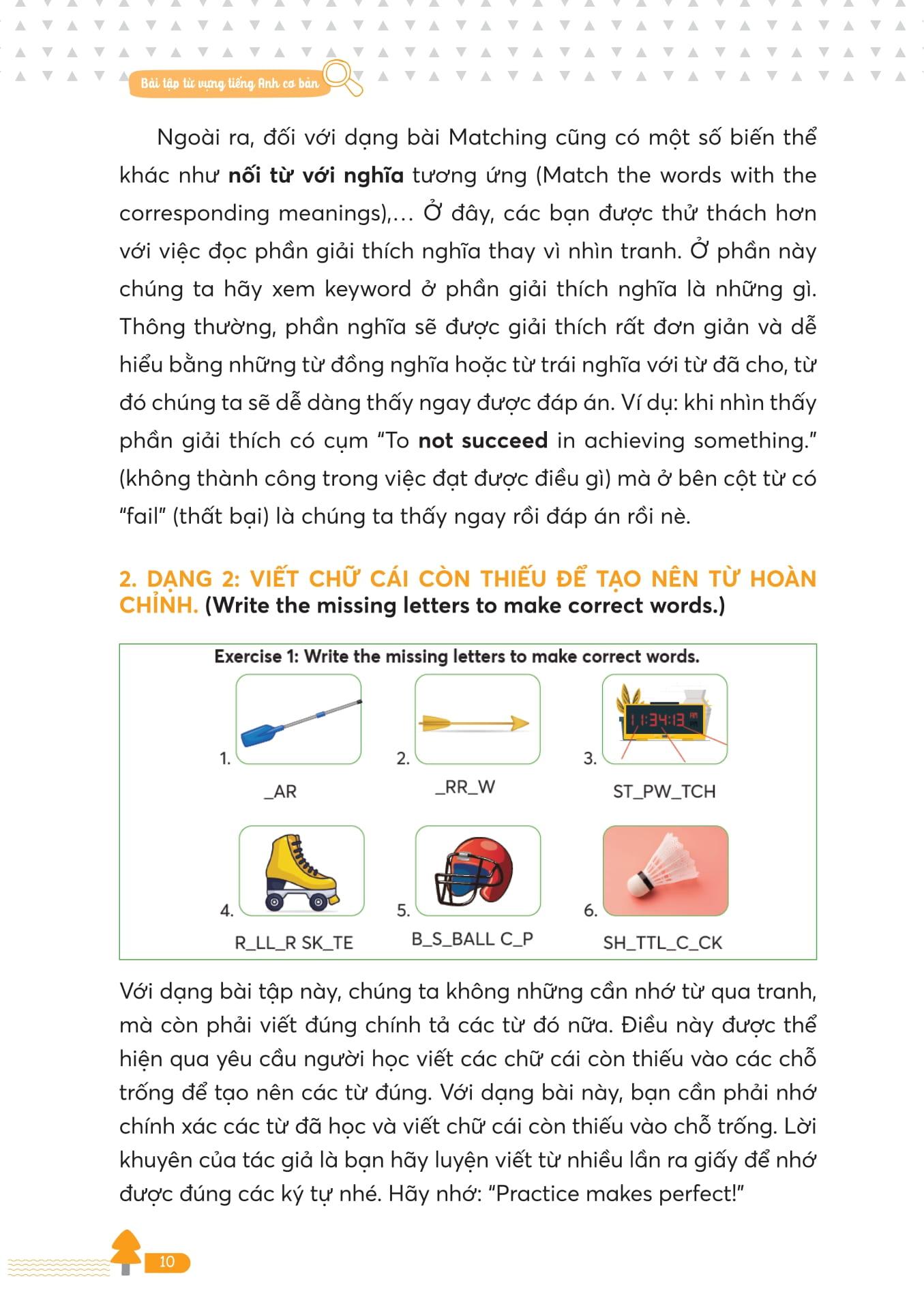Sách - Basic English Vocabulary Exercises - Bài Tập Từ Vựng Tiếng Anh Cơ Bản