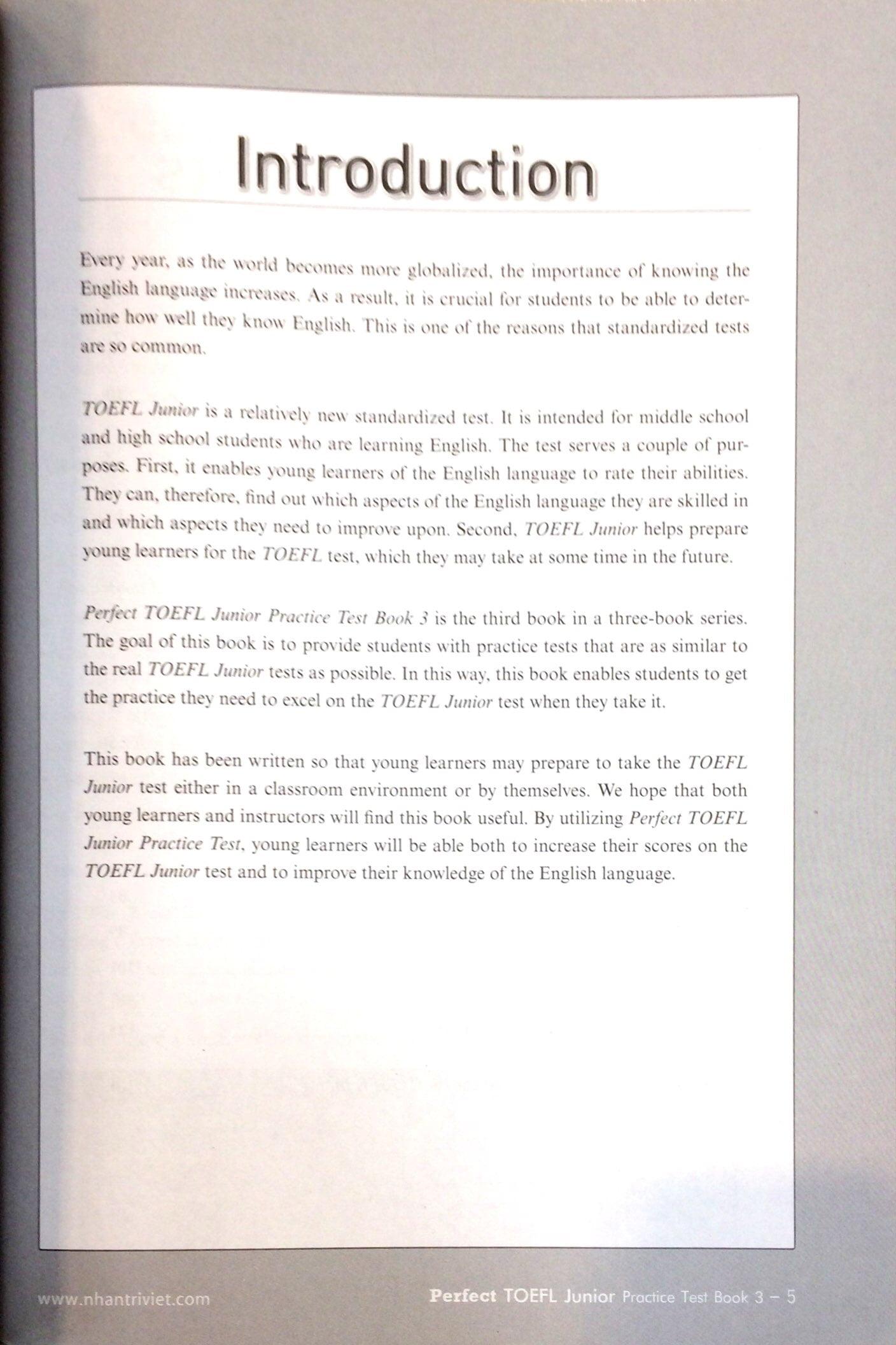 Perfect Toefl Junior Book 3(Kèm CD)