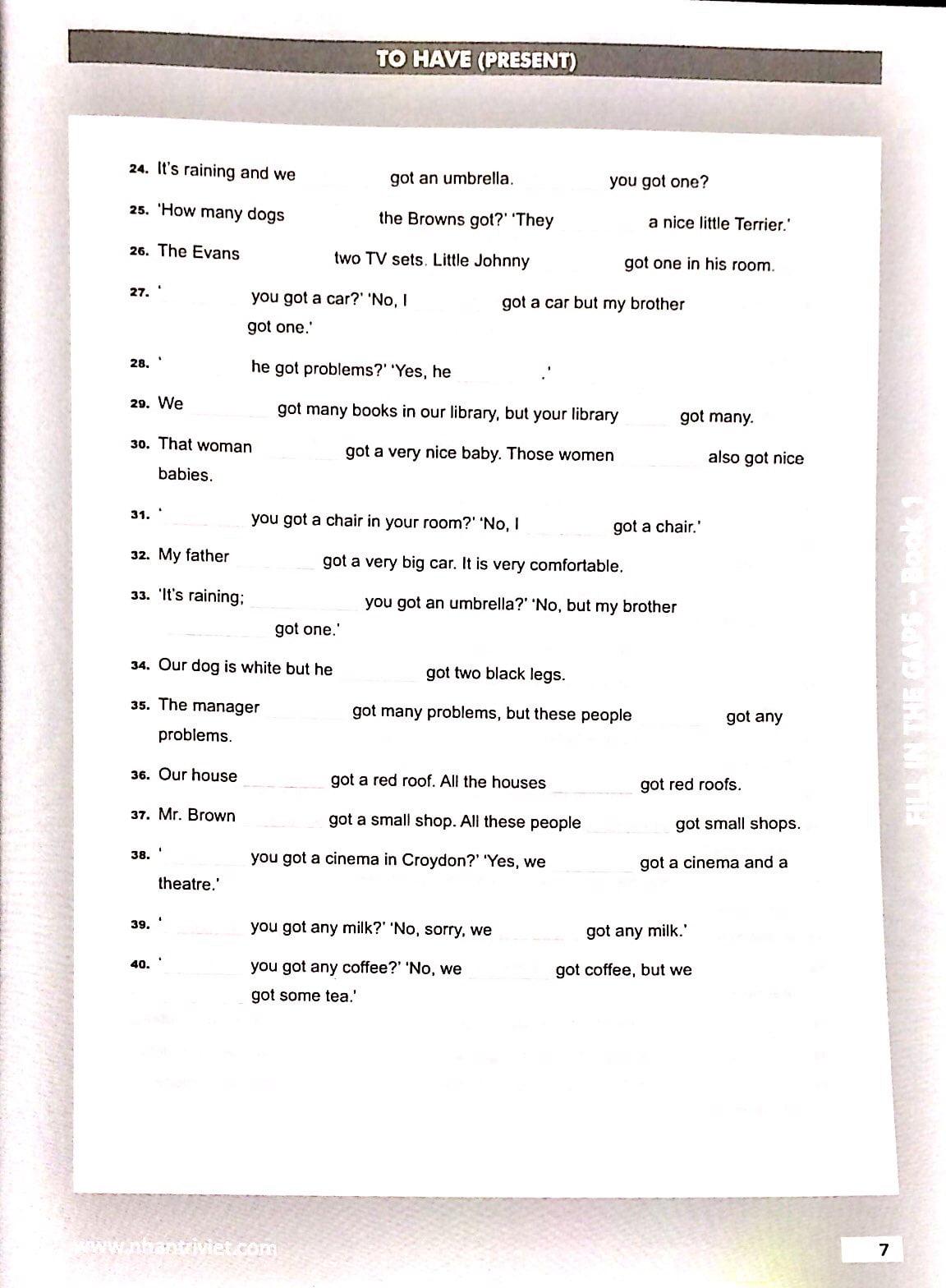 Fill In The Gaps - Book 1 (Không CD)