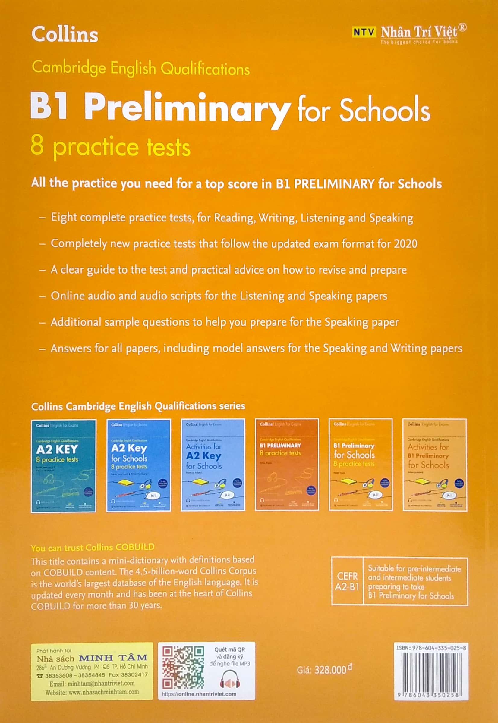 Cambridge English Qualifications - B1 Preliminary For Schools - 8 Practice Tests