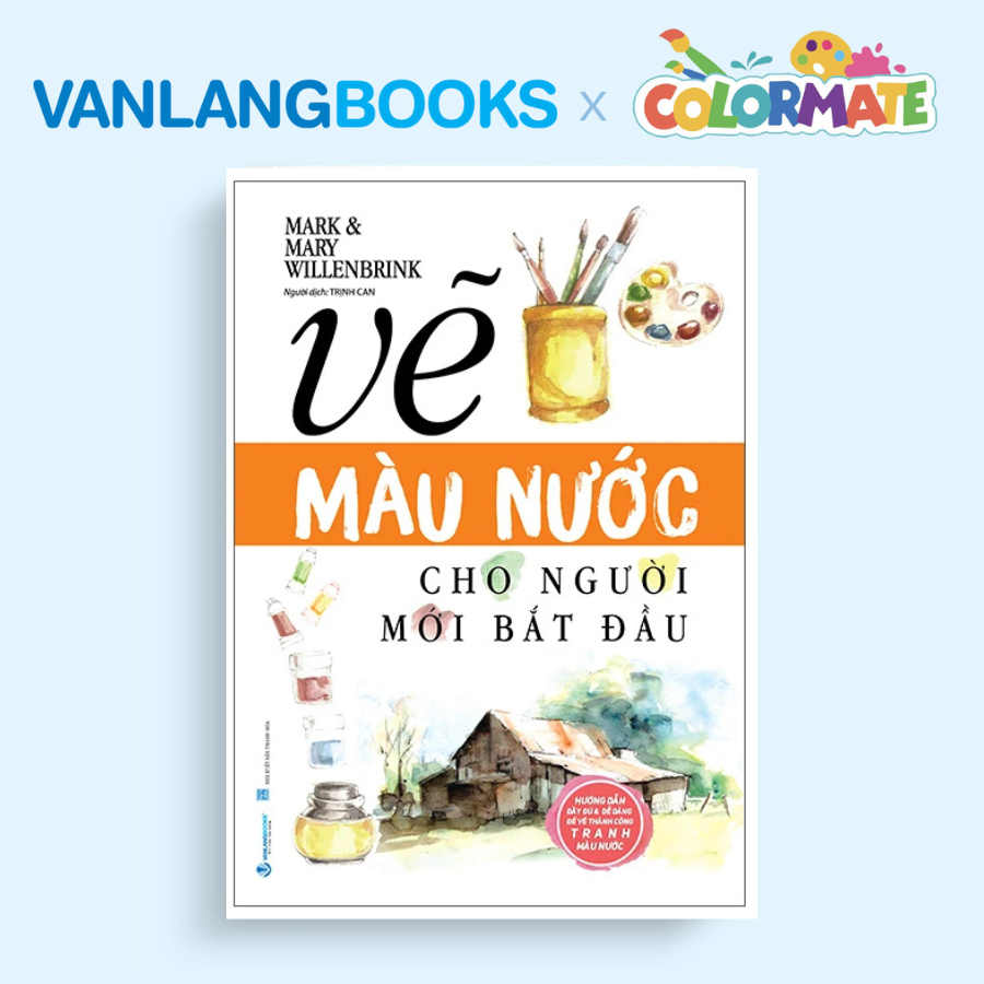 Sách Vẽ Màu Nước Cho Người Mới Bắt Đầu (Tái Bản 2025) + Hộp 24 Tuýp Màu Vẽ Gouache Paint - Vanlangbooks x Colormate