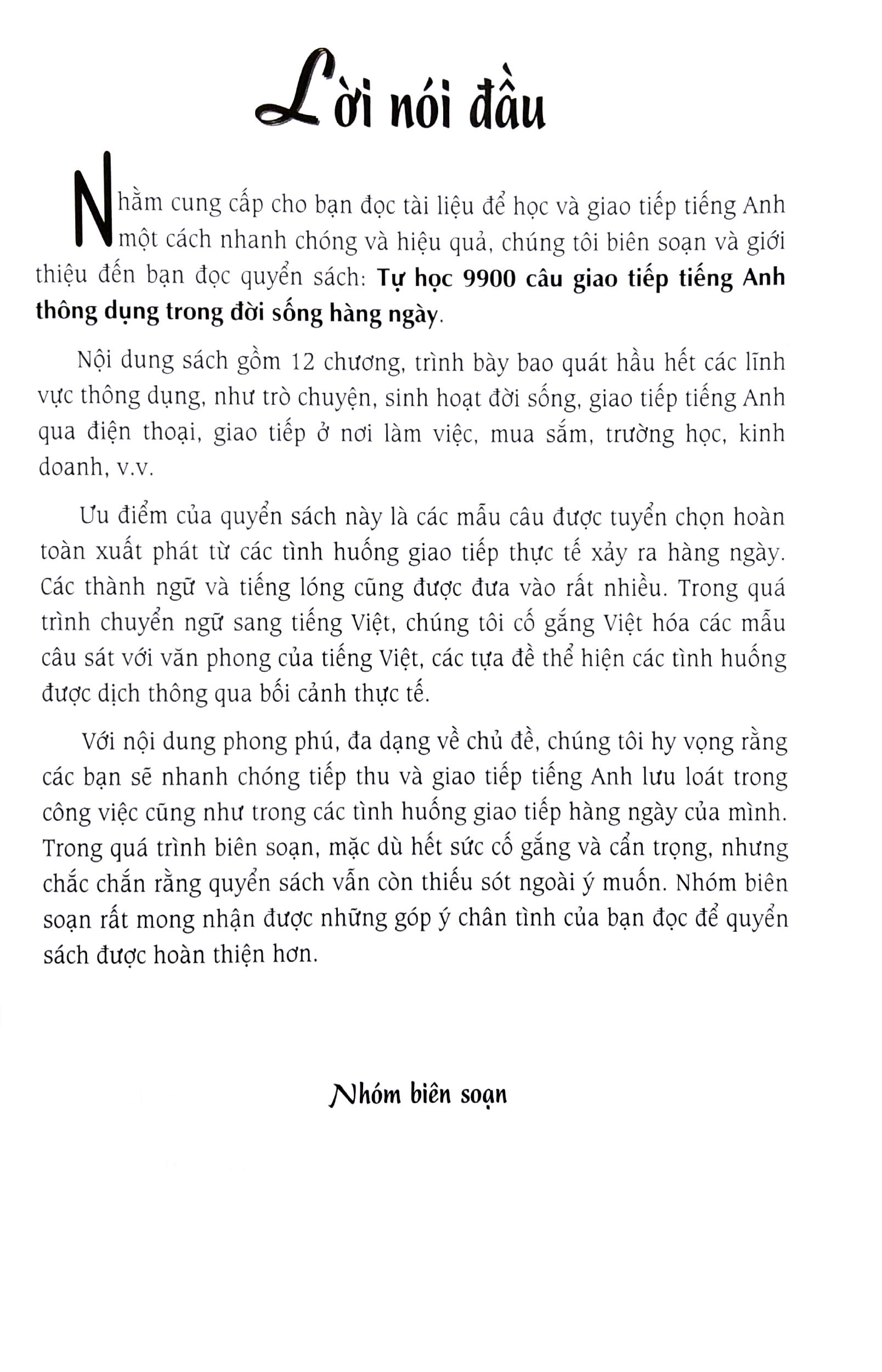 Tự Học 9900 Câu Giao Tiếp Tiếng Anh Thông Dụng Trong Đời Sống Hàng Ngày