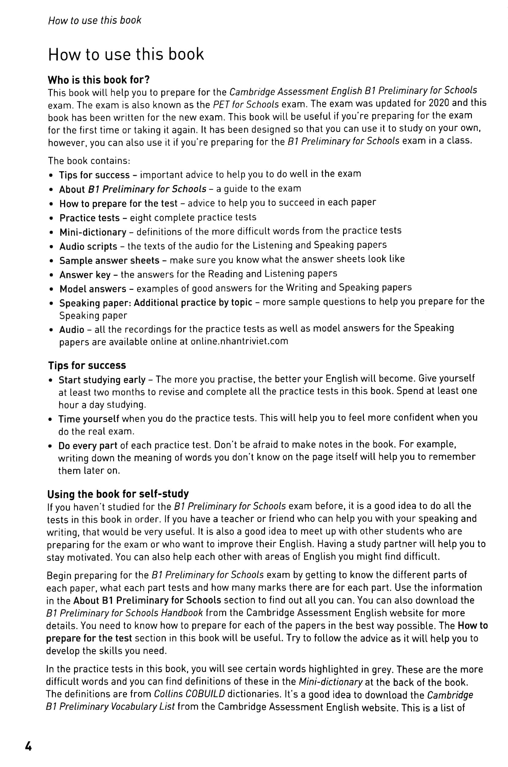 Cambridge English Qualifications - B1 Preliminary For Schools - 8 Practice Tests
