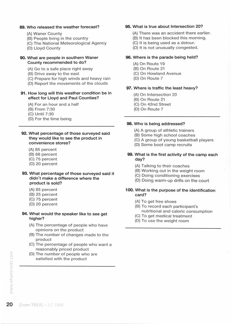 Zoom TOEIC LC 1000 (Kèm CD)