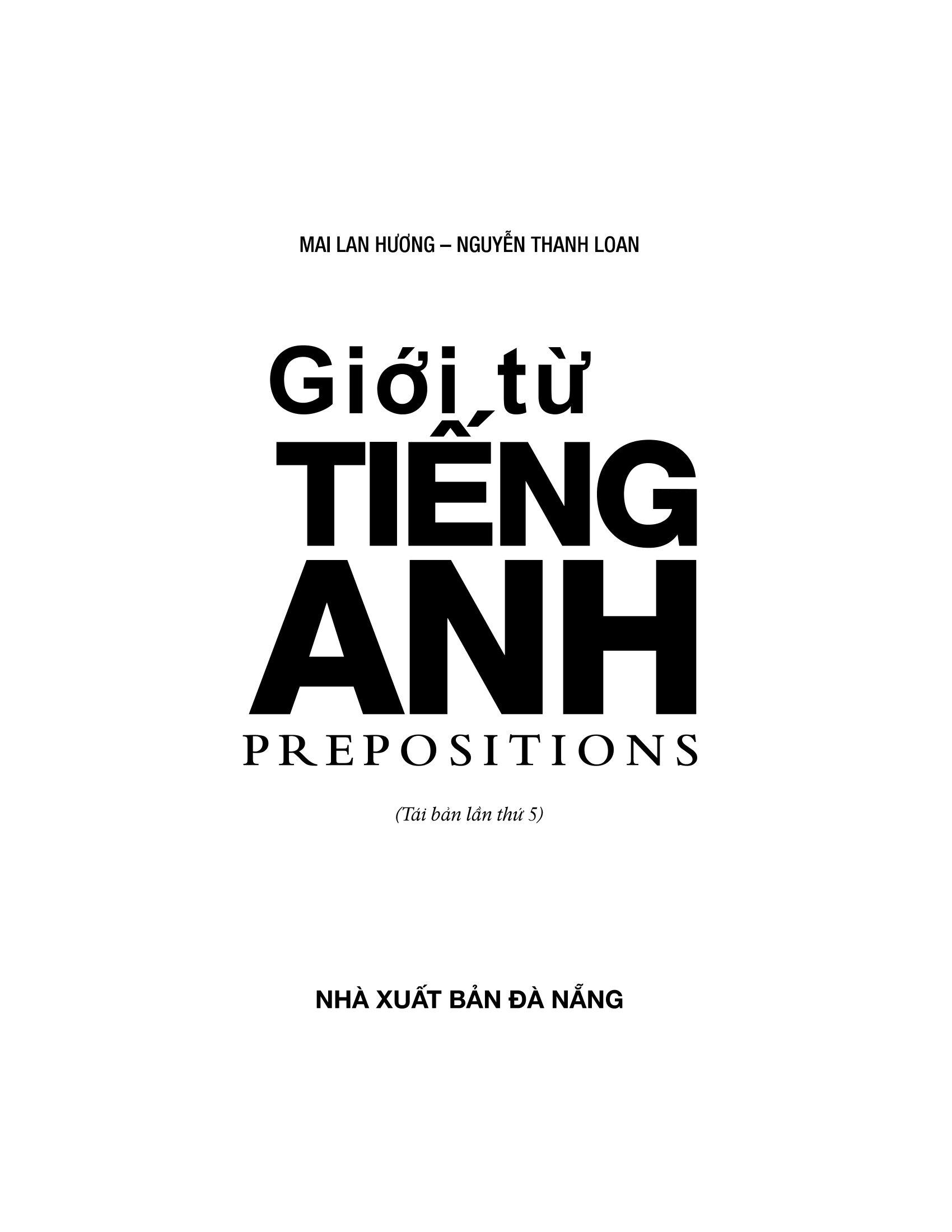 Giới Từ Tiếng Anh (Tái Bản)
