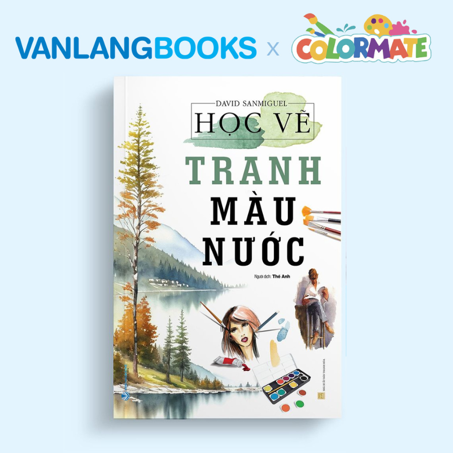 Sách Học Vẽ Tranh Màu Nước + Hộp 12 Tuýp Màu Vẽ Gouache Paint - Vanlangbooks x Colormate