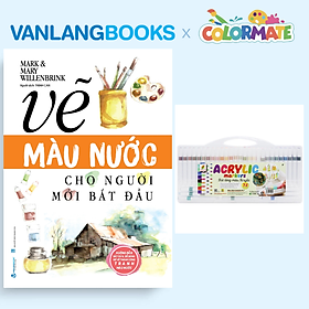 Sách Vẽ Màu Nước Cho Người Mới Bắt Đầu (Tái Bản 2025) + Hộp 72 Bút Lông Màu Acrylic Marker - Vanlangbooks x Colormate