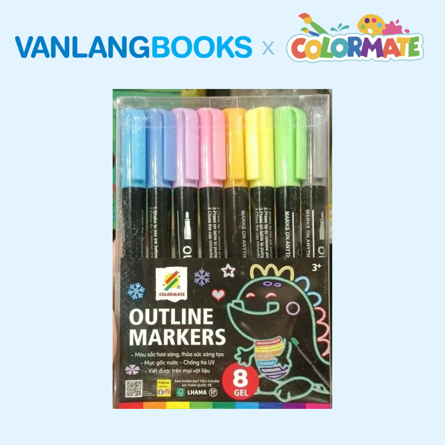 Sách Bí Quyết Vẽ Bút Chì + Bộ 8 Bút Lông Outline Marker - Vanlangbooks x Colormate