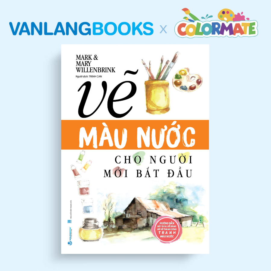 Sách Vẽ Màu Nước Cho Người Mới Bắt Đầu (Tái Bản 2025) + Hộp 72 Bút Lông Màu Acrylic Marker - Vanlangbooks x Colormate