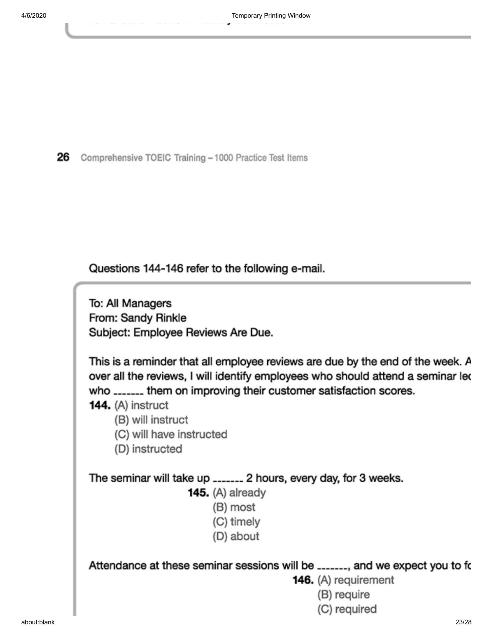 Comprehensive Toeic Training 1000 Practice Test Items (Vol 3) - Kèm CD