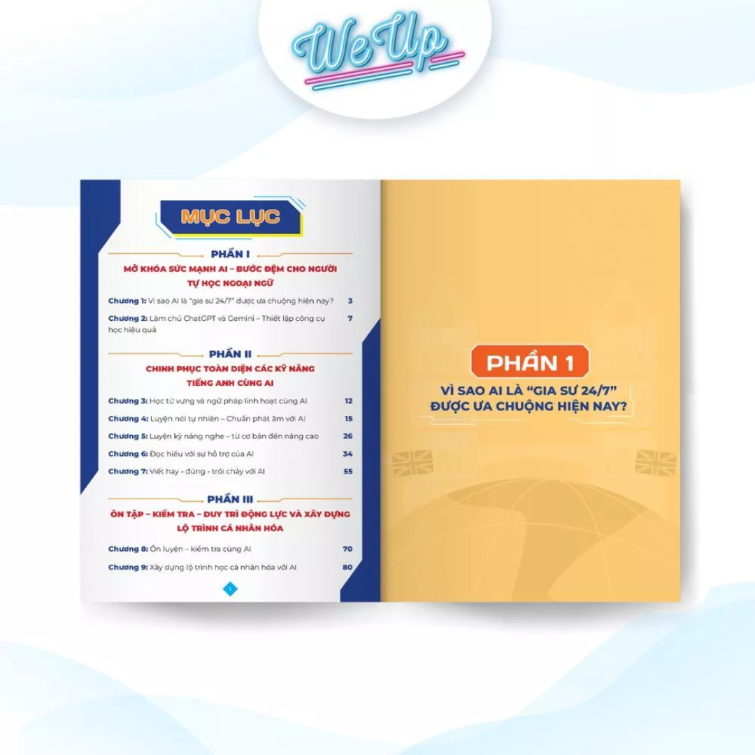 Combo 2 sách: Hướng dẫn tự học Tiếng Anh bằng công cụ AI, 1000 Từ vựng và 500 Câu giao tiếp Song ngữ Anh - Trung