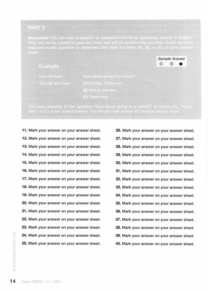 Zoom TOEIC LC 1000 (Kèm CD)