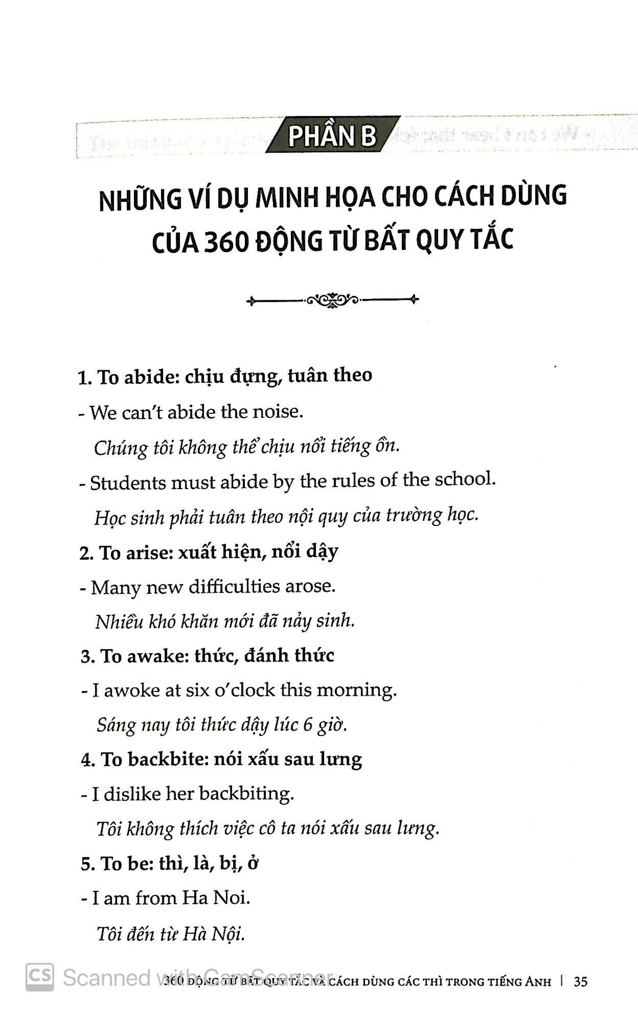 360 Động Từ Bất Quy Tắc & Cách Dùng Các Thì Trong Tiếng Anh (Tái Bản)