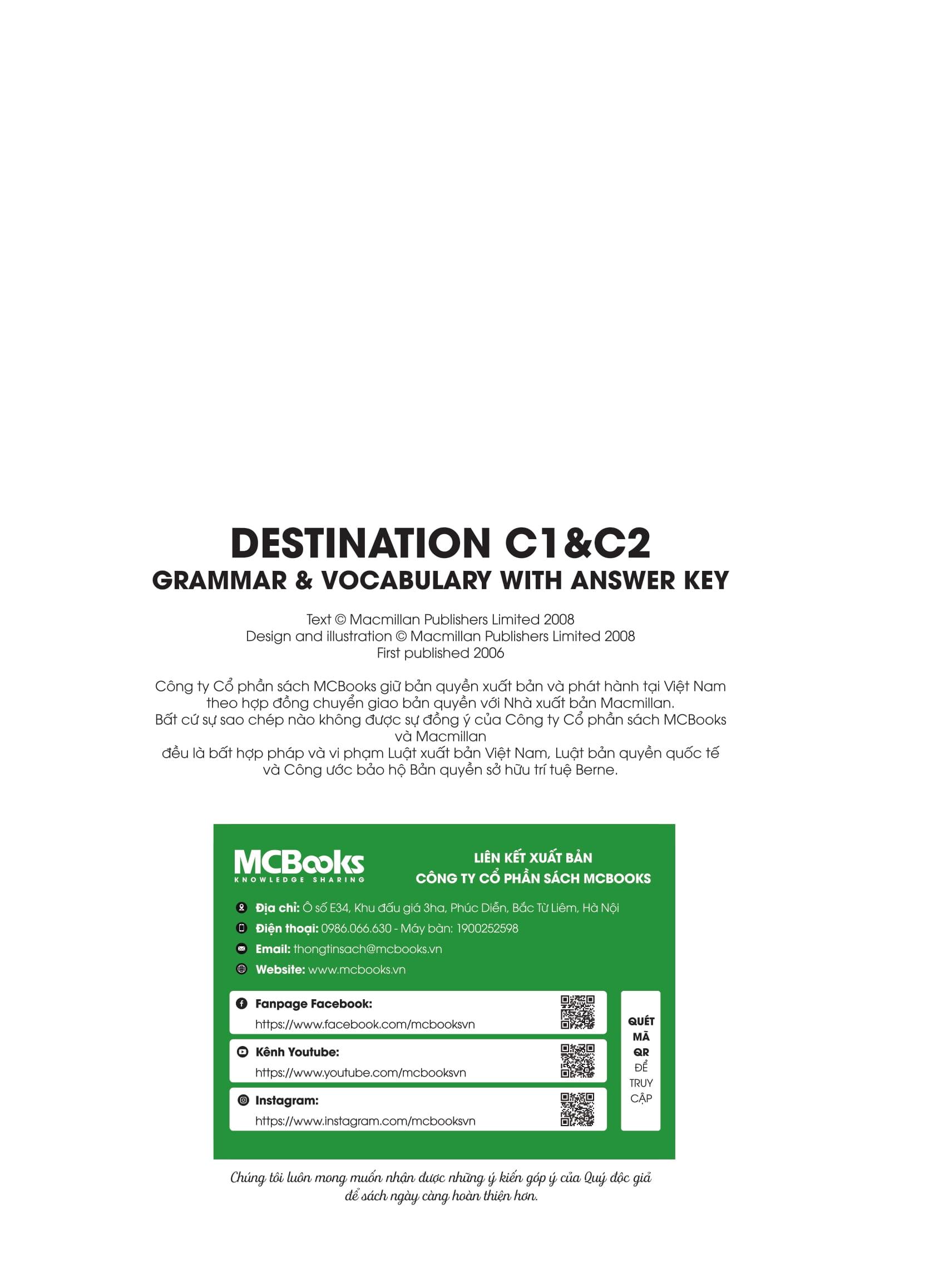 Sách - Destination C1&C2 - Grammar And Vocabulary With Answer Key (Không Đáp Án)