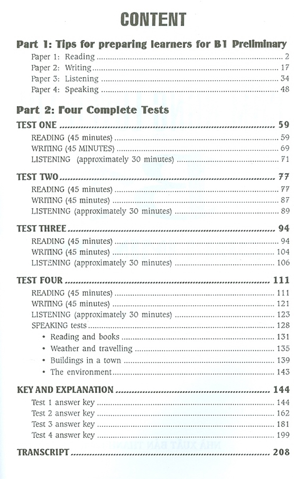 Cẩm Nang Luyện Thi B1 Premilinary 1 With Answers