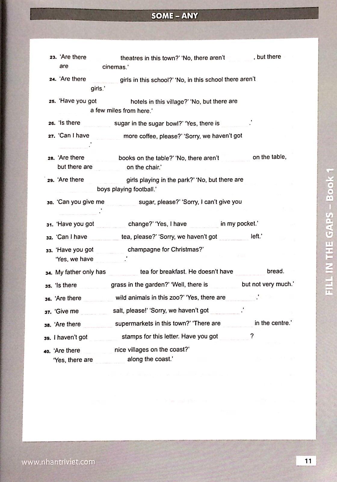 Fill In The Gaps - Book 1 (Không CD)