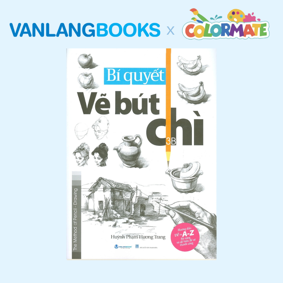 Sách Bí Quyết Vẽ Bút Chì + Hộp 12 Bút Cọ Màu Nước Brush Pen - Vanlangbooks x Colormate