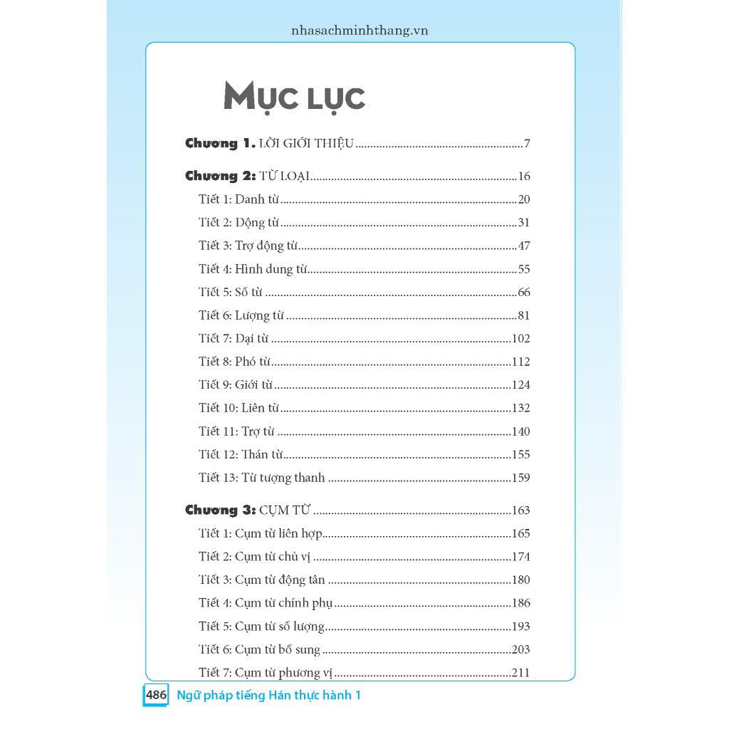 Sách - Ngữ Pháp Tiếng Hán Thực Hành - Tập 1 - Trình Độ Sơ Cấp - Trung Cấp - Bìa Mềm - Minh Thắng