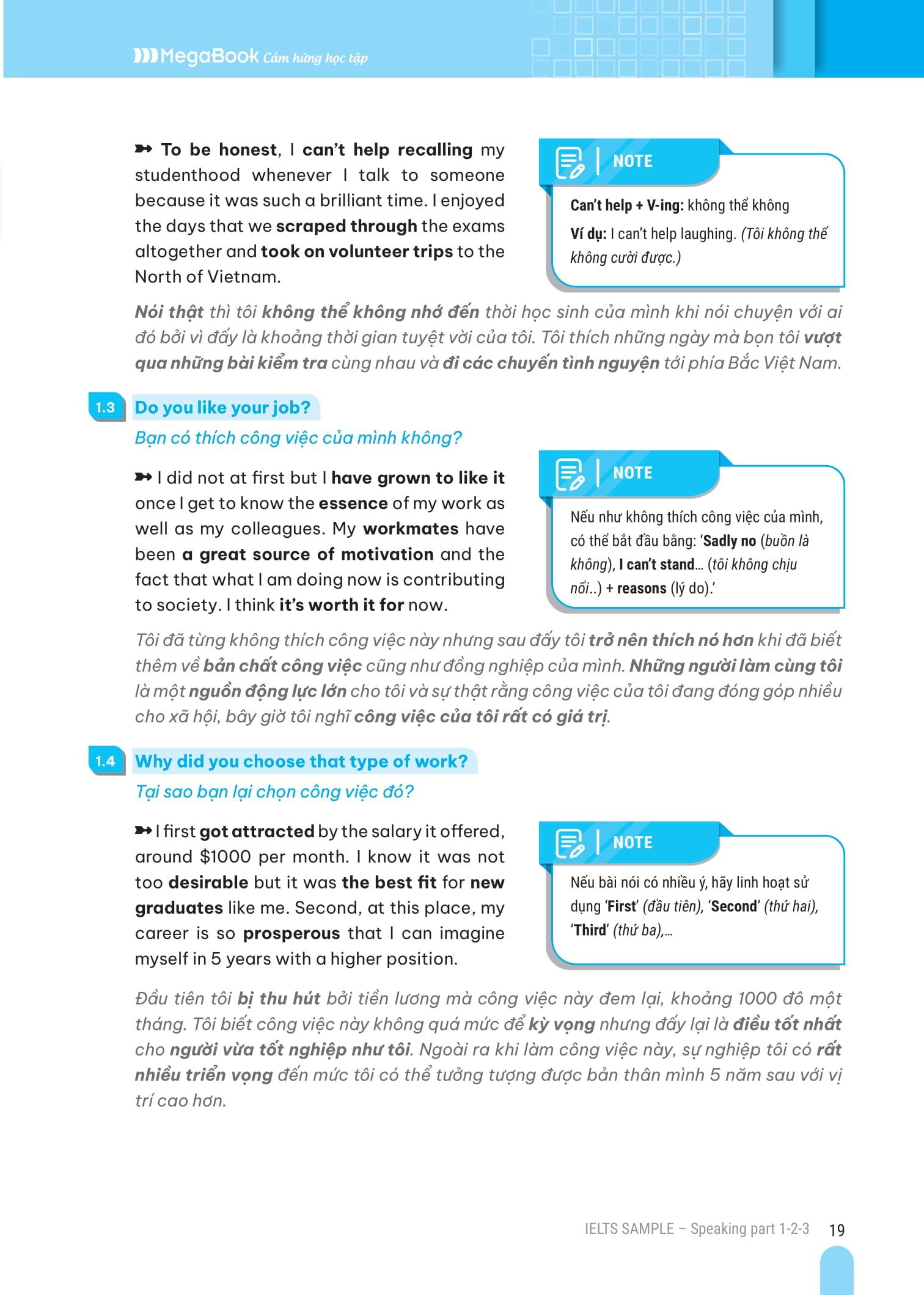 IELTS Sample Speaking Part 1-2-3 Tuyển Tập Câu Trả Lời Mẫu Hay Nhất