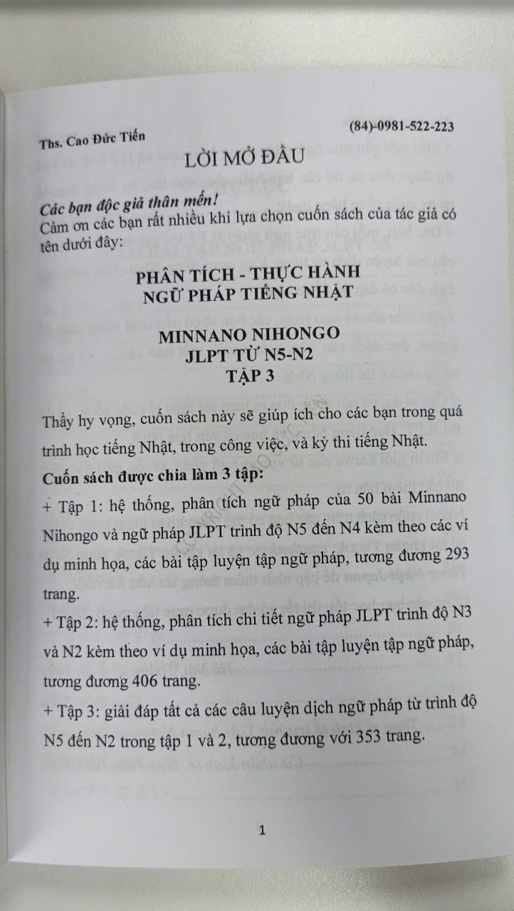 NGỮ PHÁP TIẾNG NHẬT TRÌNH ĐỘ N5-N2 TẬP 3