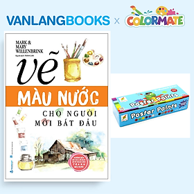 Sách Vẽ Màu Nước Cho Người Mới Bắt Đầu (Tái Bản 2025) + Hộp 12 Màu Vẽ Poster Paint 20ml - Vanlangbooks x Colormate