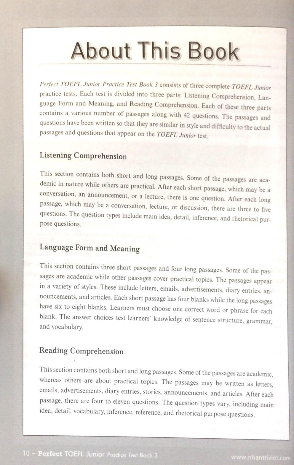 Perfect Toefl Junior Book 3(Kèm CD)