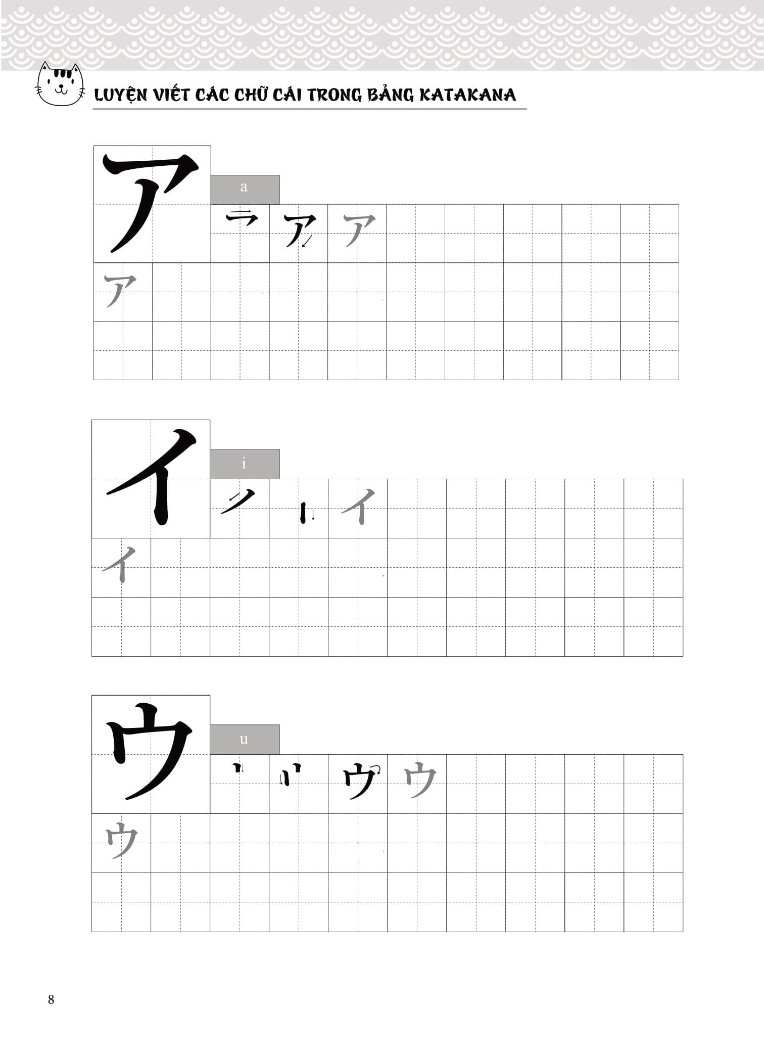 Tập Viết Tiếng Nhật Bảng Chữ Cái Katakana